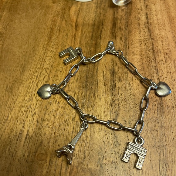 Silver tone Paris Charm Bracelet Vintage - Picture 3 of 6
